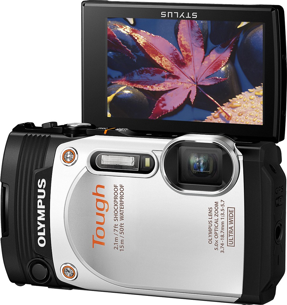 Best Buy: Olympus TG-860 16.0-Megapixel Waterproof Digital Camera White  V104170WU000