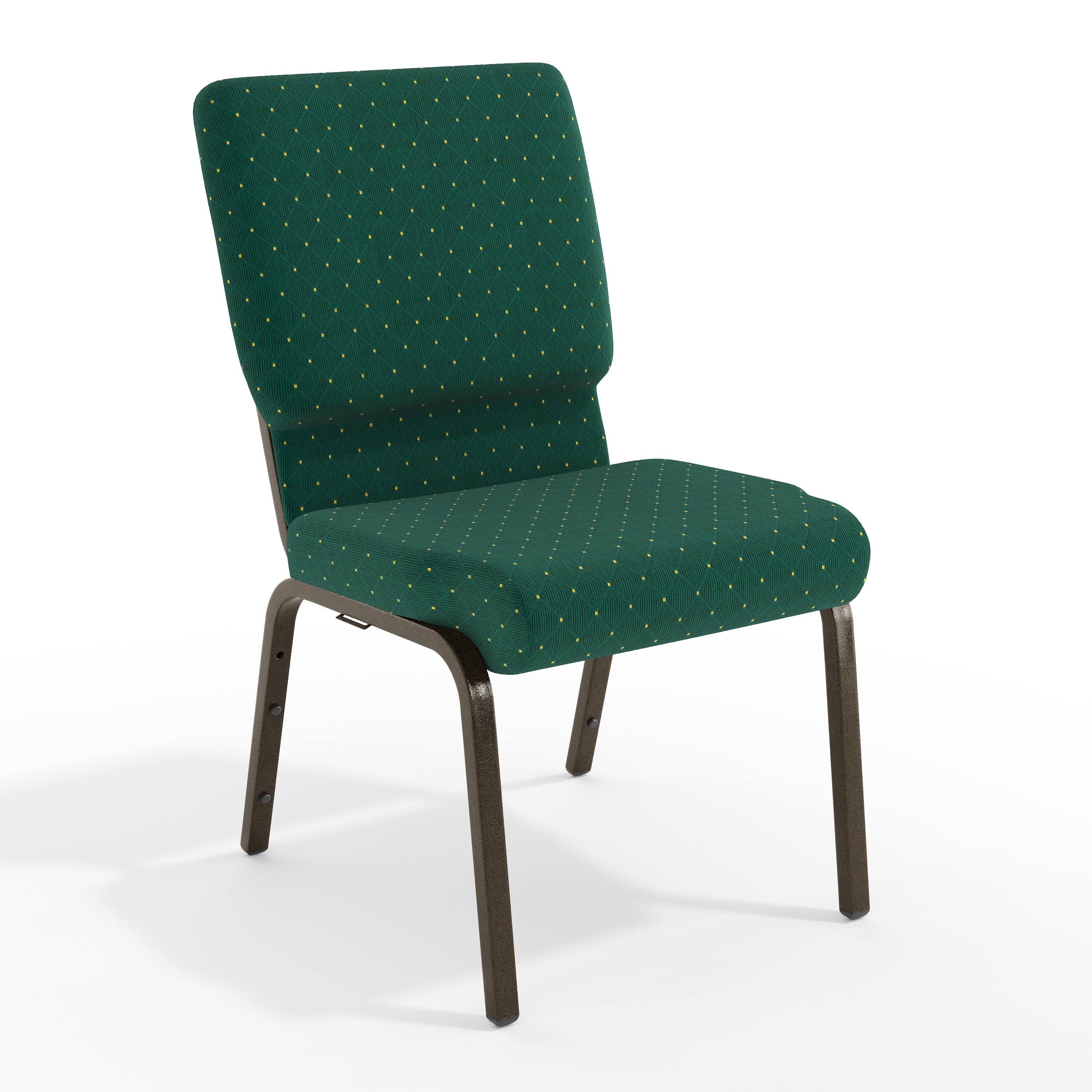Green Patterned Fabric/Gold Vein Frame