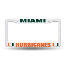 Rico Industries - Miami Hurricanes Raised Letter White Plastic License Plate Frame - Multi