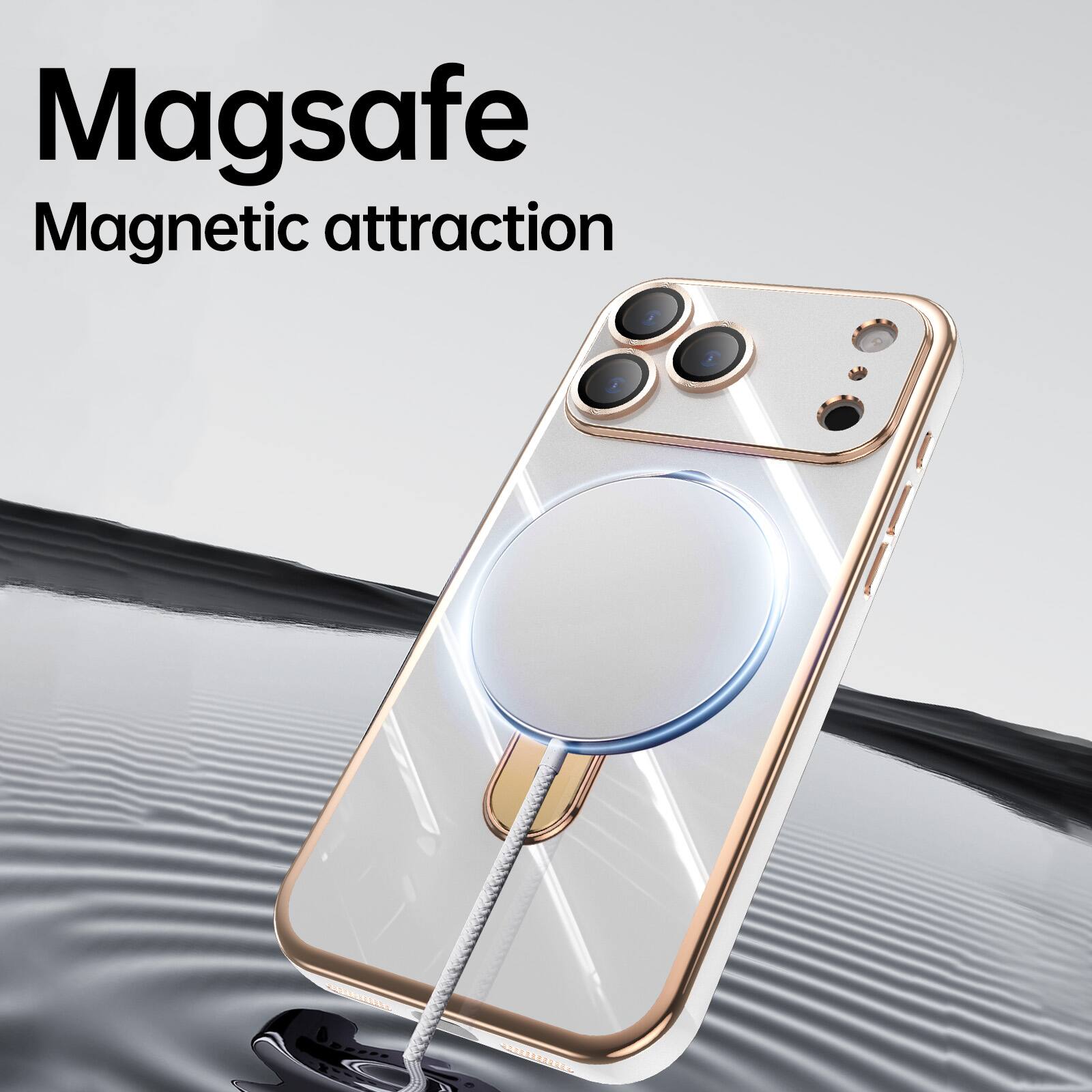 Magsafe  
Magnetic attraction