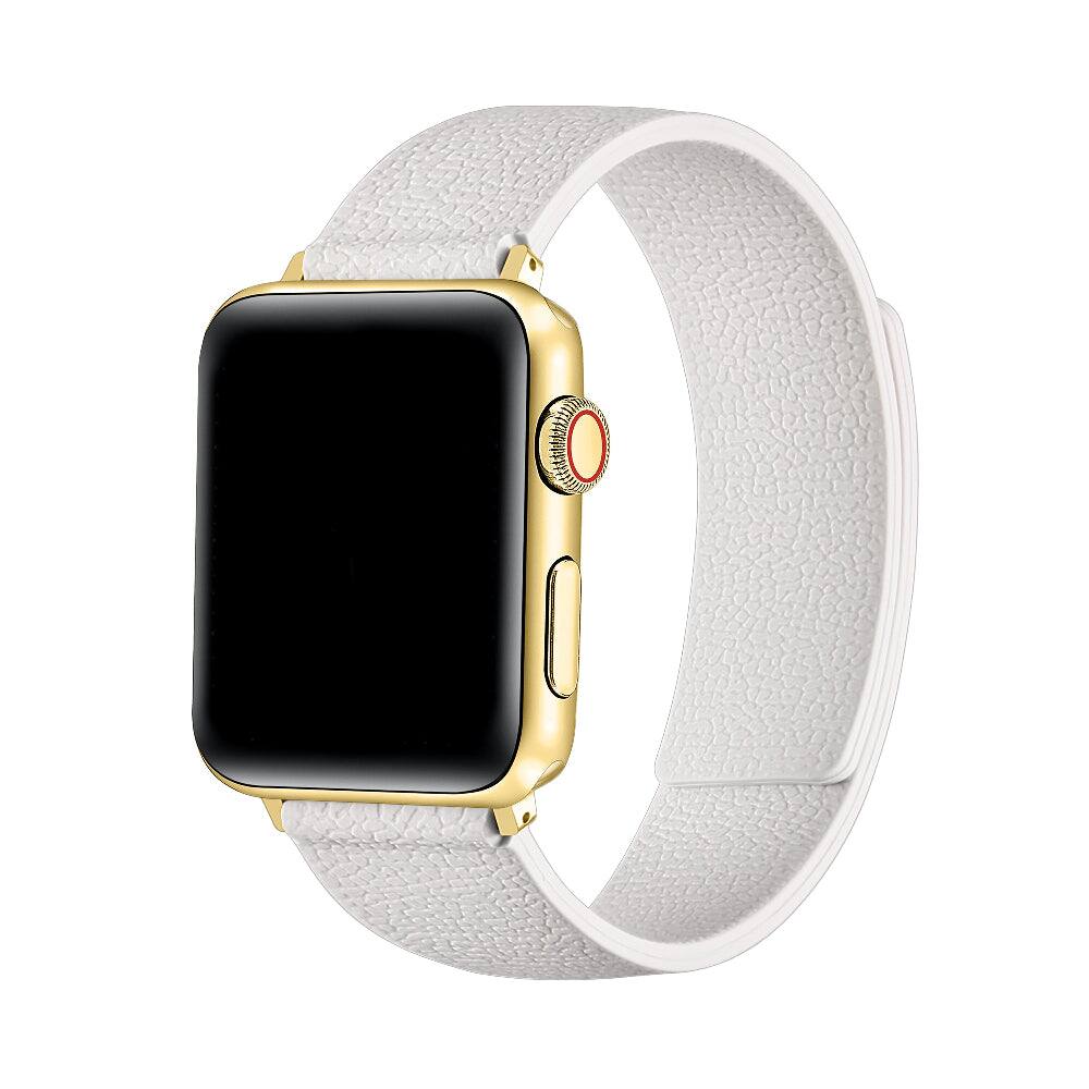 Front. Posh Tech - Lychee Magnetic Silicone Band for Apple Watch - Cloud White.