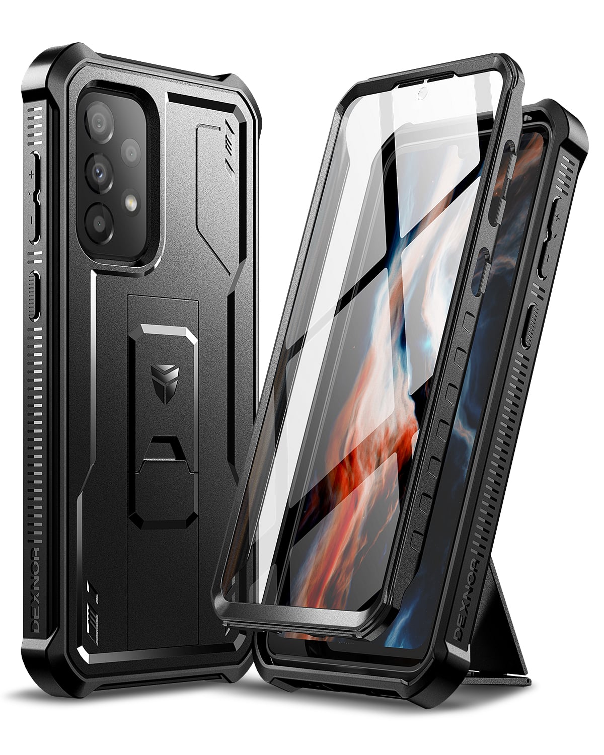 Dexnor - Case for Samsung Galaxy A33 5G with Built in Screen Protector and KickstandHeavy Military Grade Protection Shockproof - DEX-SGA33-ZJ