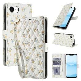 Dteck - Floral Wallet Case for Apple iPhone 17e with Wrist Strap, Premium PU Leather Shockproof Protective Flip Kickstand Cover - D