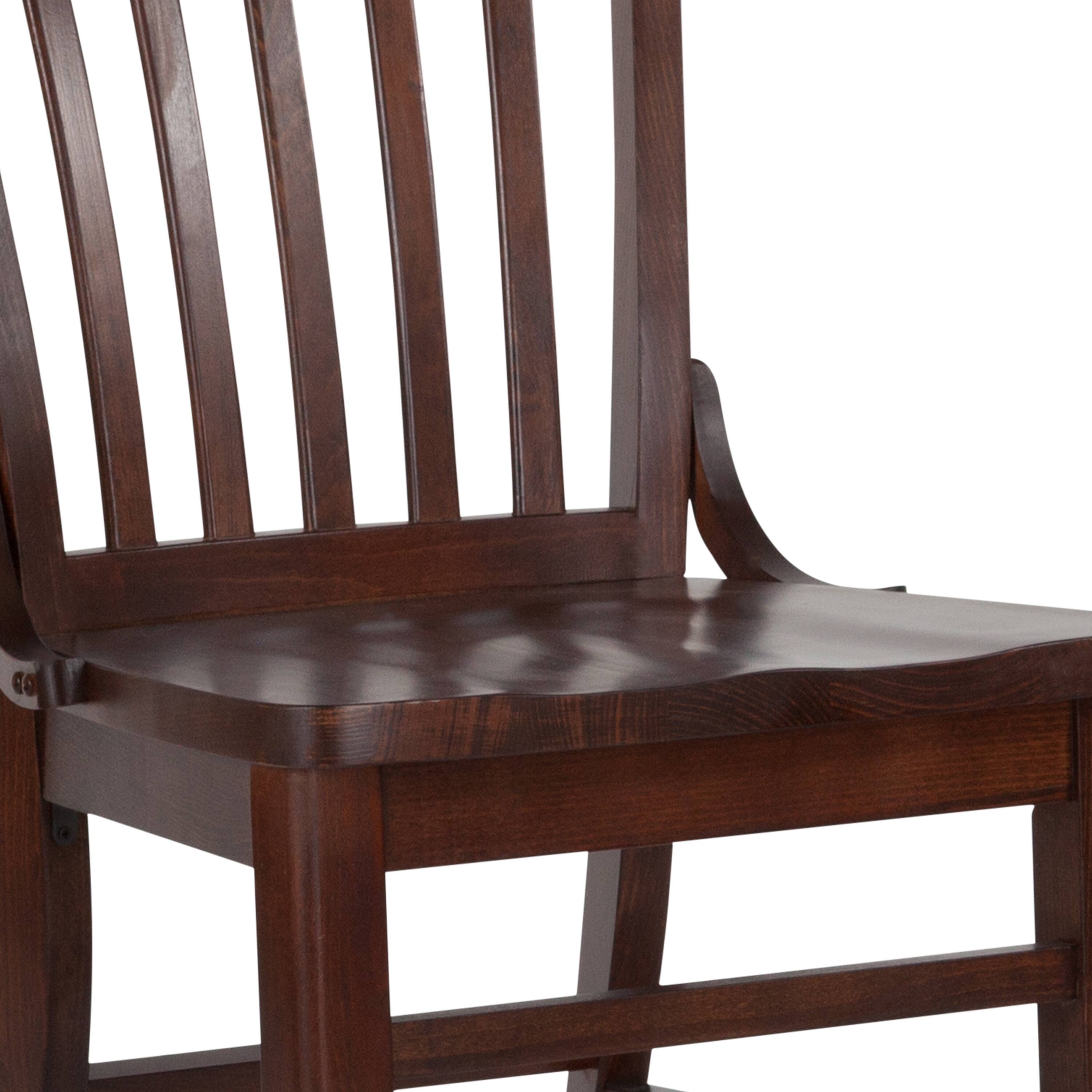 Alt View 9. Emma + Oliver - School House Back Wooden Restaurant Dining Chair - Walnut.