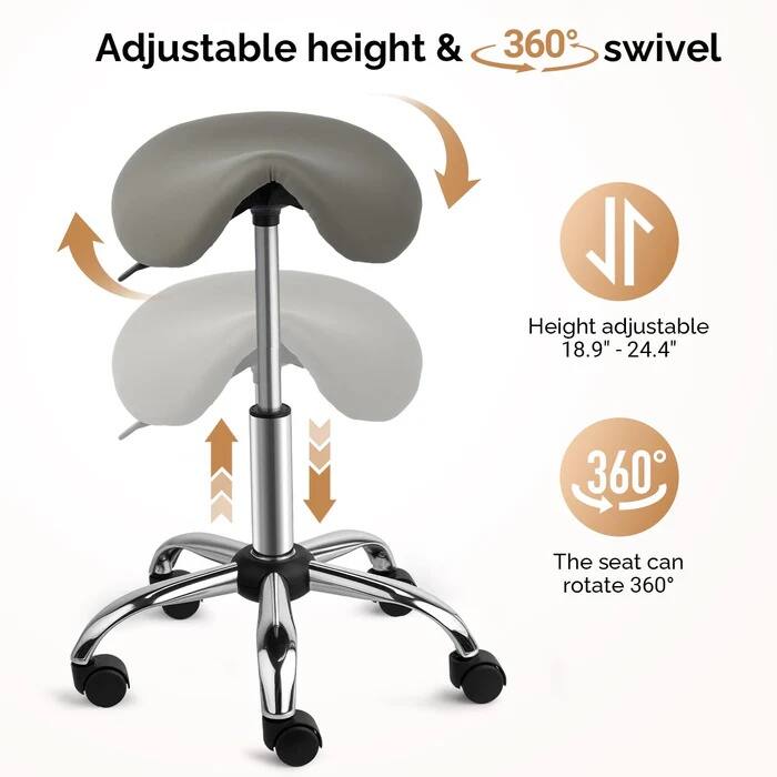 Adjustable height & 360° swivel

Height adjustable 18.9" - 24.4"

The seat can rotate 360°