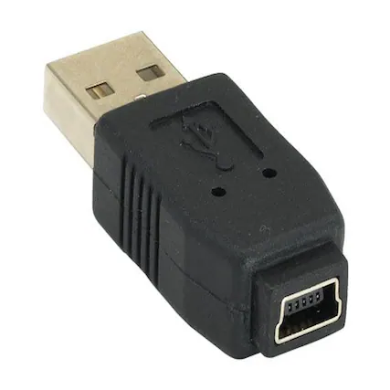 Front. Sanoxy - Sanoxy USB Type A Male to Mini B 5-pin Female Adapter - Black.