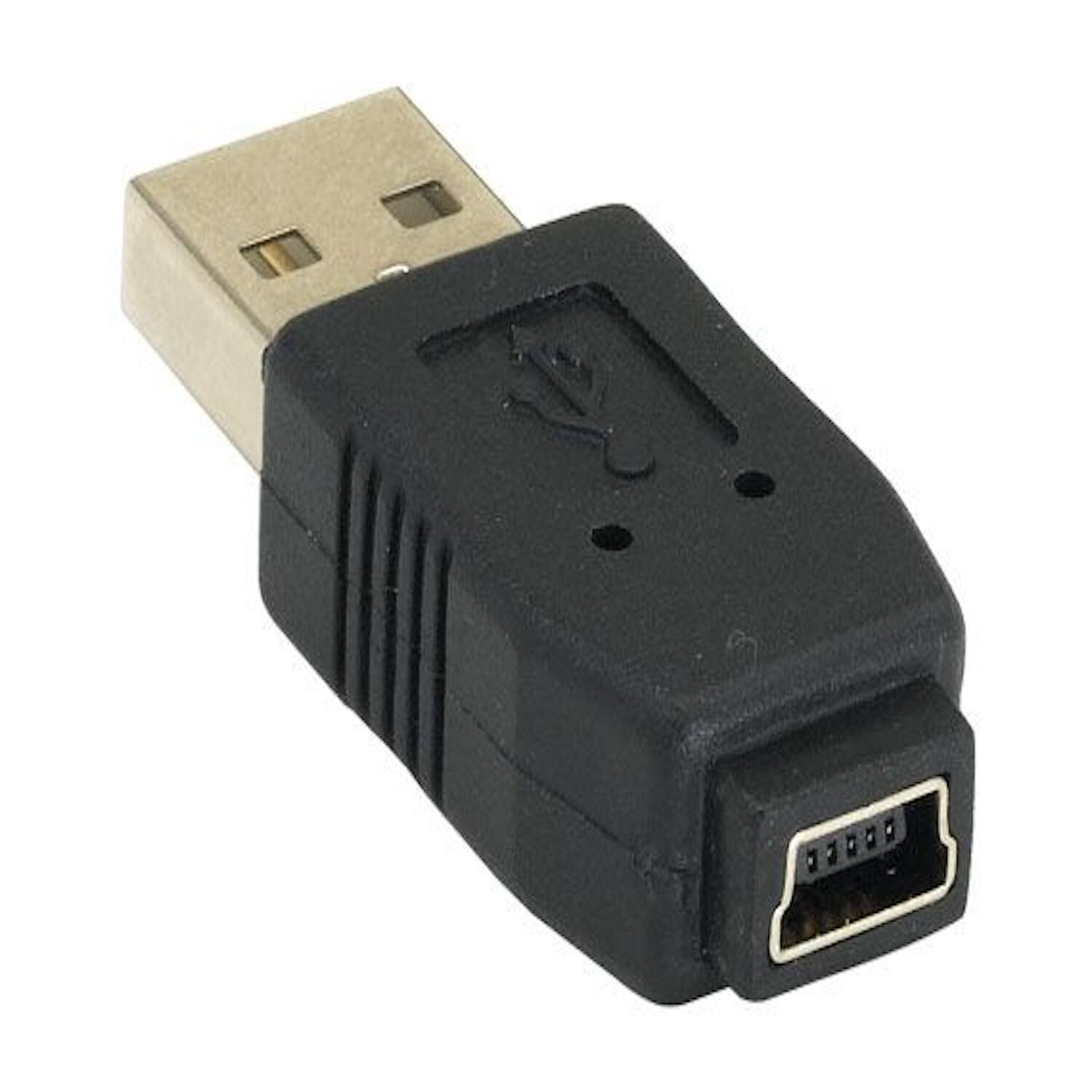 Front. Sanoxy - Sanoxy USB Type A Male to Mini B 5-pin Female Adapter - Black.