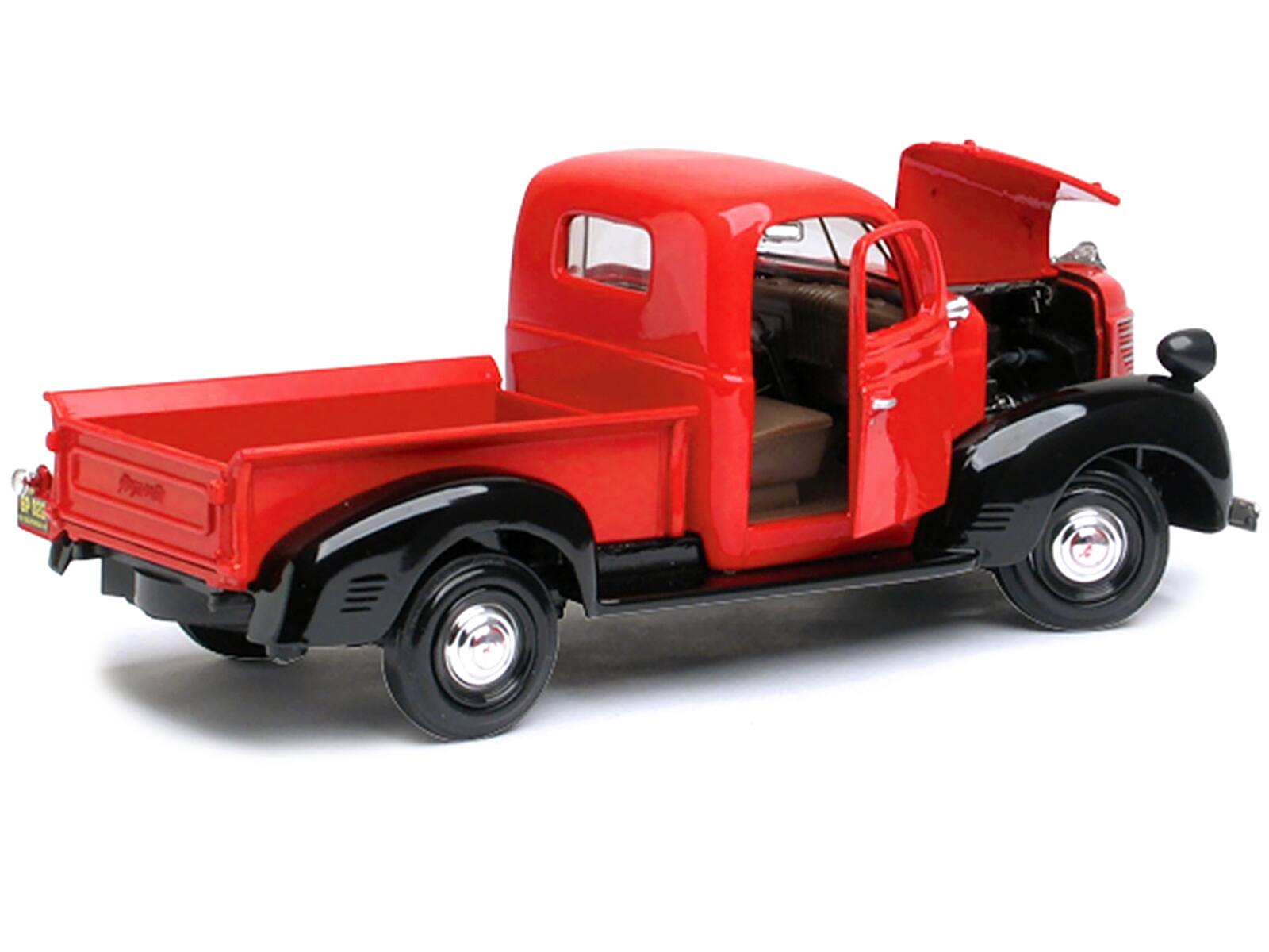 Alt View 2. Motormax - 1941 Plymouth Pickup Red 1/24 Diecast Model Car by Motormax.