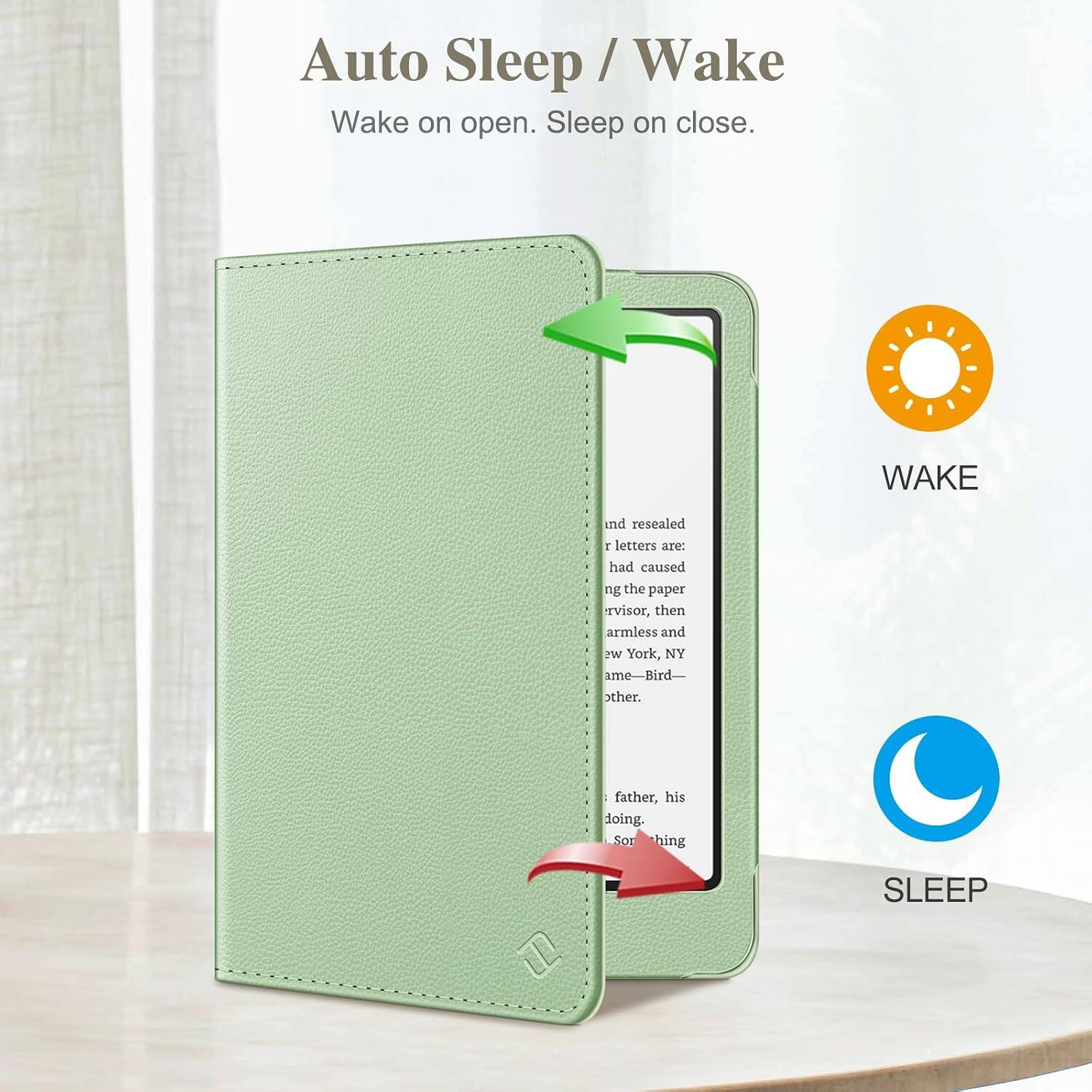 Auto Sleep / Wake  
Wake on open. Sleep on close.

WAKE

nd resealed r letters are: had caused ng the paper rvisor, then armless and WS York, NY ame-Bird- other.

father, his doing. Sor hing

SLEEP