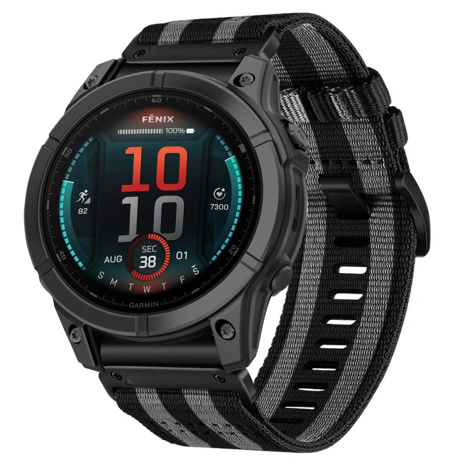 60 FENIX 100% 50 10 7300 82 10 SEC 38 AUG 01 S M T W T F S GARMIN