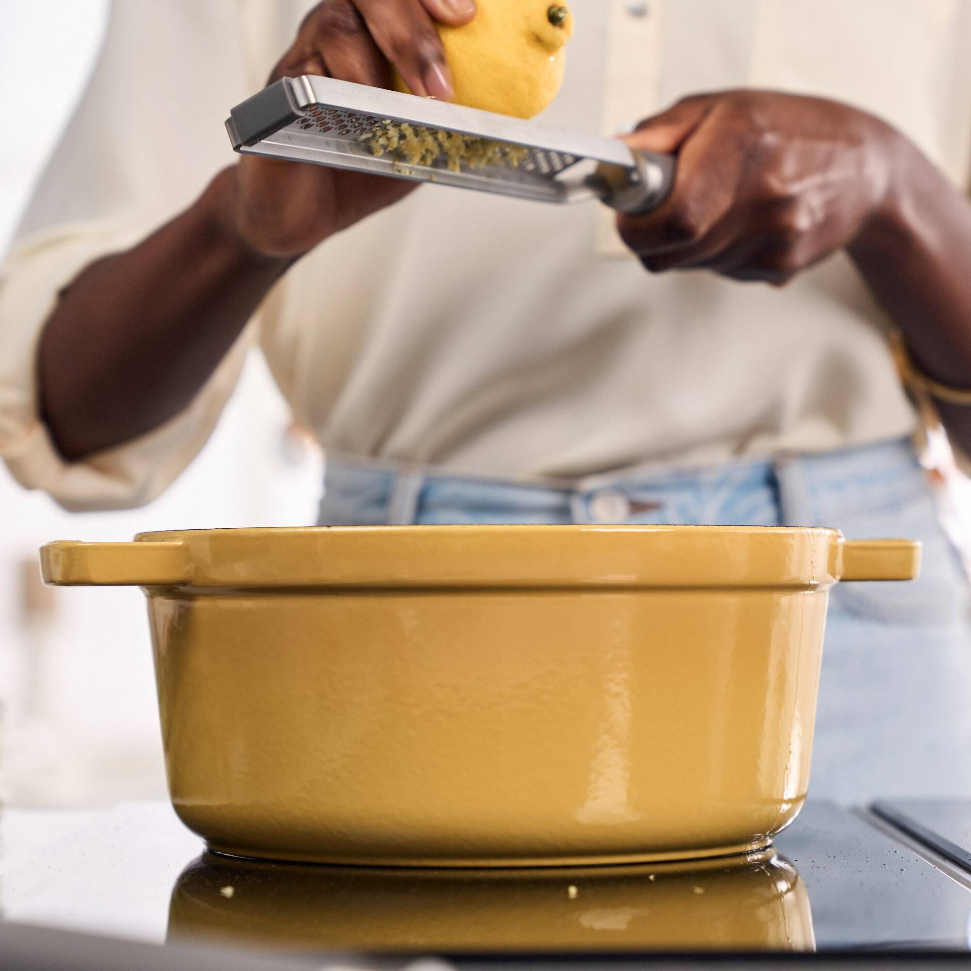 Alt View 4. Staub - Staub Cast Iron 4-qt Round Dutch Oven - Citron - Citron.