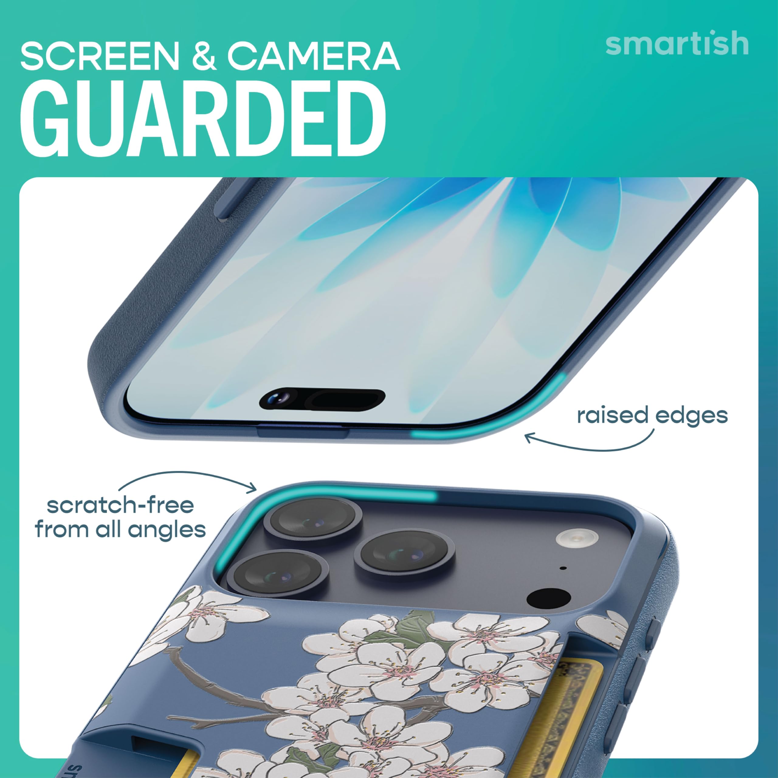 SCREEN & CAMERA GUARDED

smartish

raised edges

scratch-free from all angles