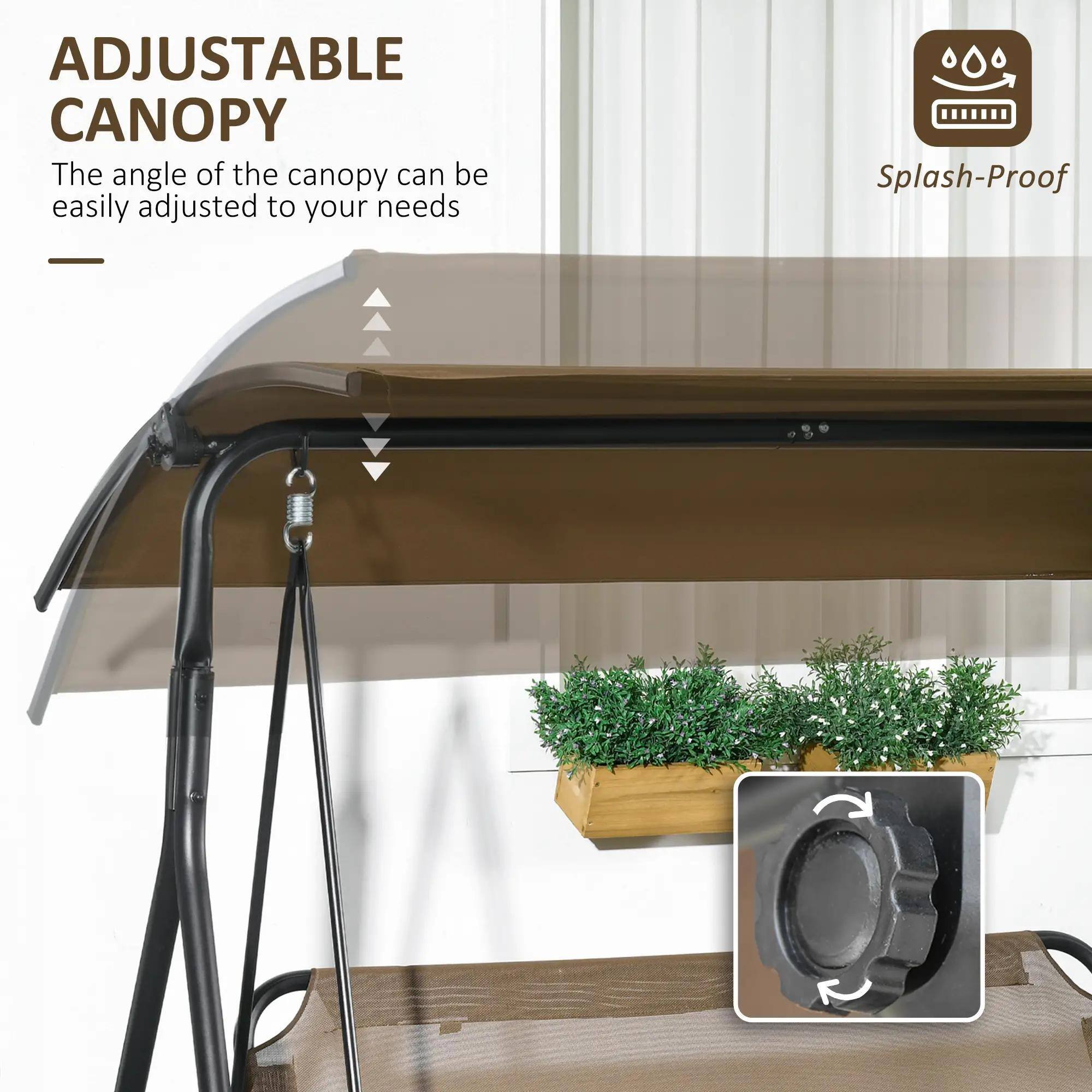 ADJUSTABLE CANOPY
The angle of the canopy can be easily adjusted to your needs.
Splash-Proof