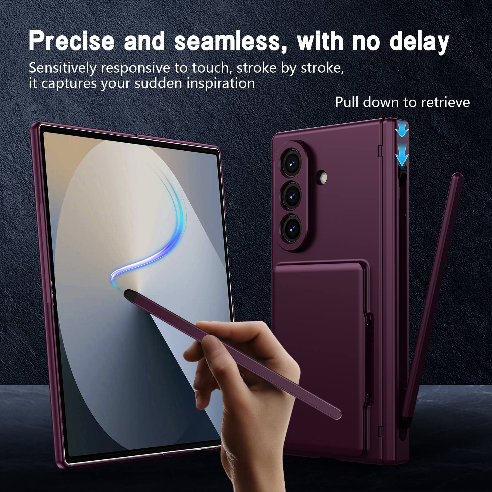 Precise and seamless, with no delay

Sensitively responsive to touch, stroke by stroke, it captures your sudden inspiration

Pull down to retrieve