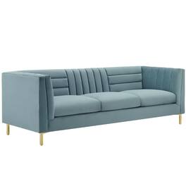 Ingenuity Channel Tufted Performance Velvet Sofa by Modway - Blue