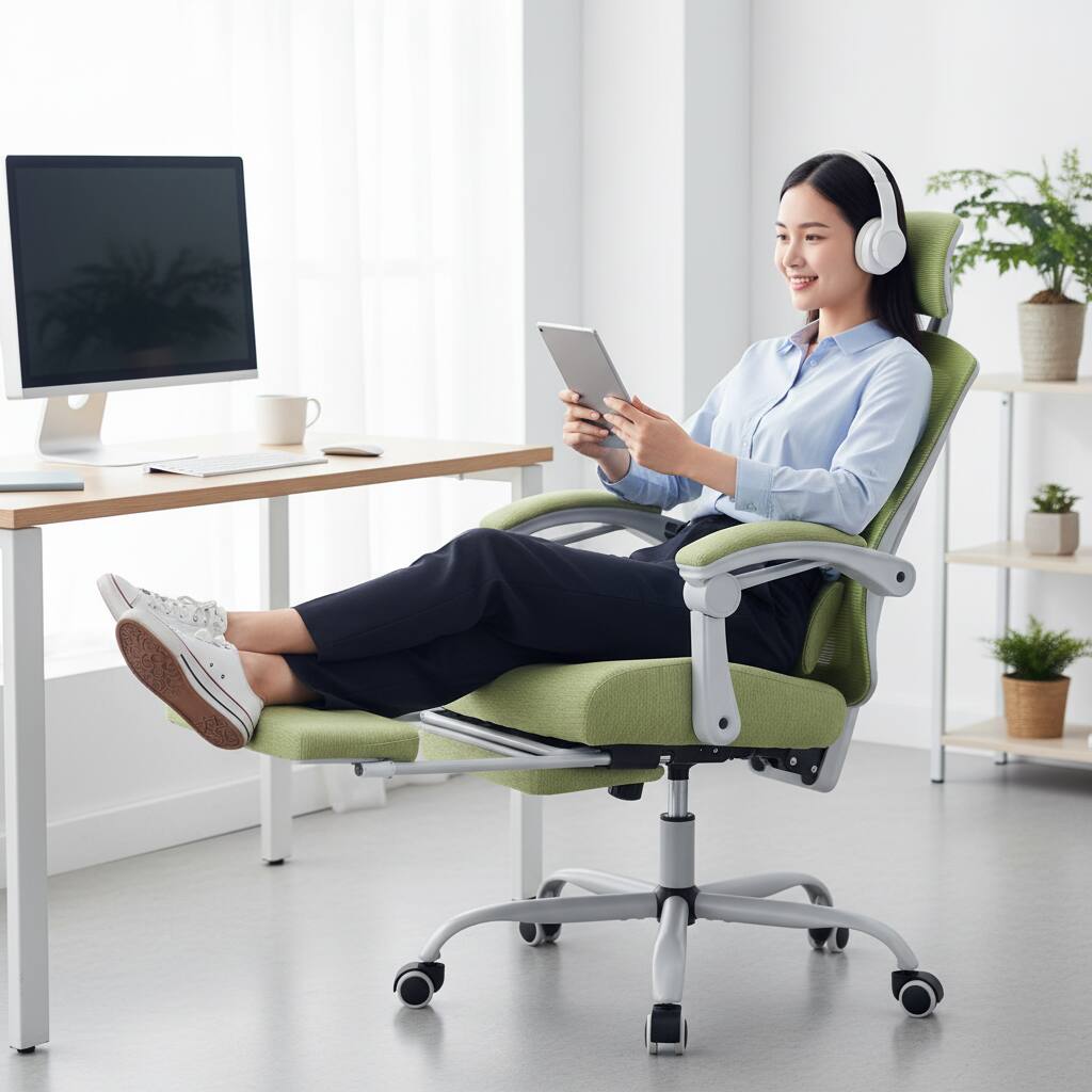 Alt View 4. AOITUN - Office Computer Desk Chair Ergonomic High Back Support - Green.