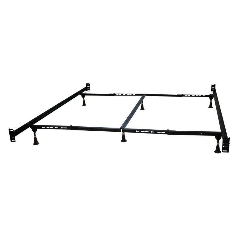 Angle. Hivvago - Hivvago Queen/King Adjustable Metal Bed Frame with Headboard Footboard Brackets - Black.