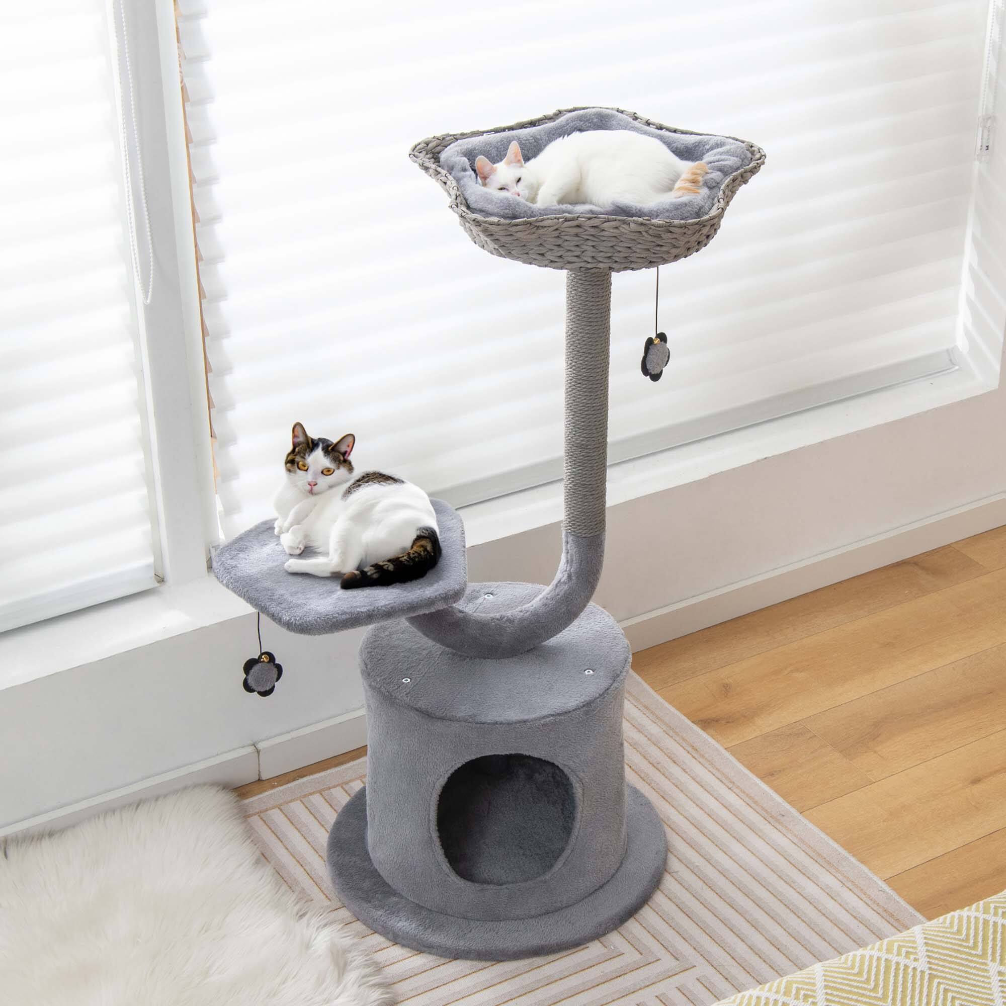 Alt View 1. Costway - Costway 42" Cat Tree Tower 3-Layer Activity Center with Scratching Post Condo & 2 Perches - Gray.