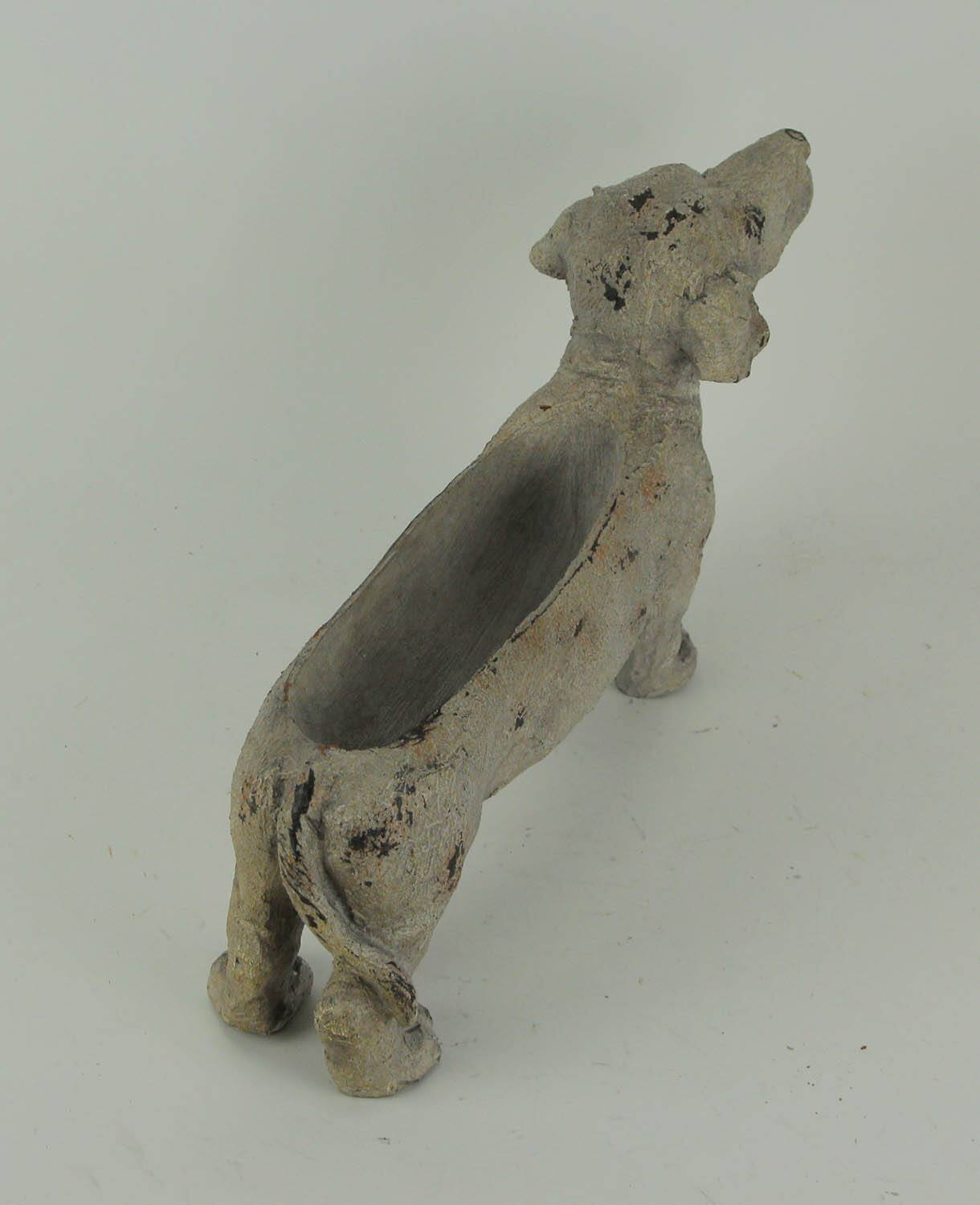Alt View 2. Endeavor Home & Garden - Weathered Grey Stone Finish Dachshund Dog Indoor Outdoor Planter Statue Animal Décor - Gray.