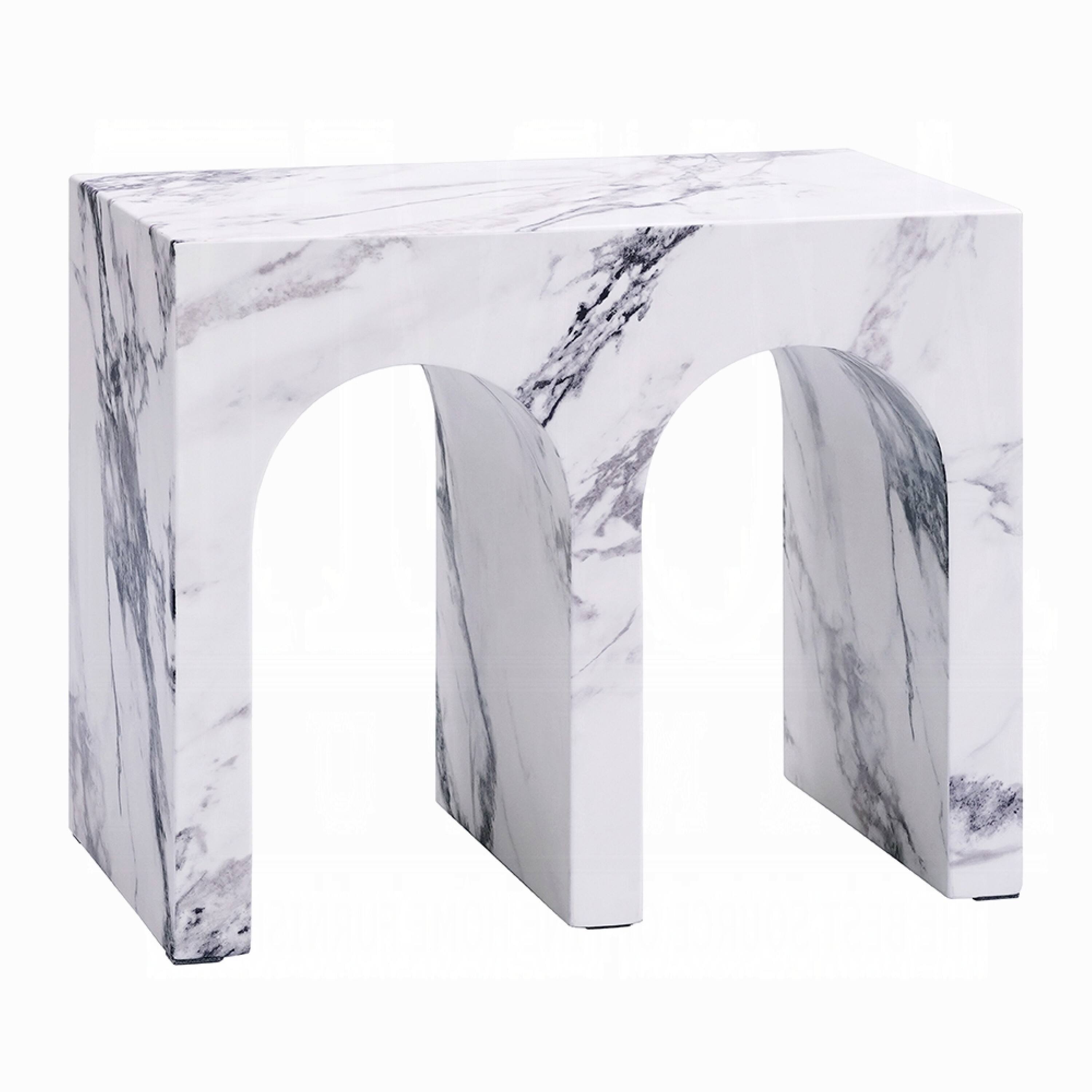 Manhattan Lane Ritzy Side End Table, Faux Stone, Modern Arch Design 22 ...