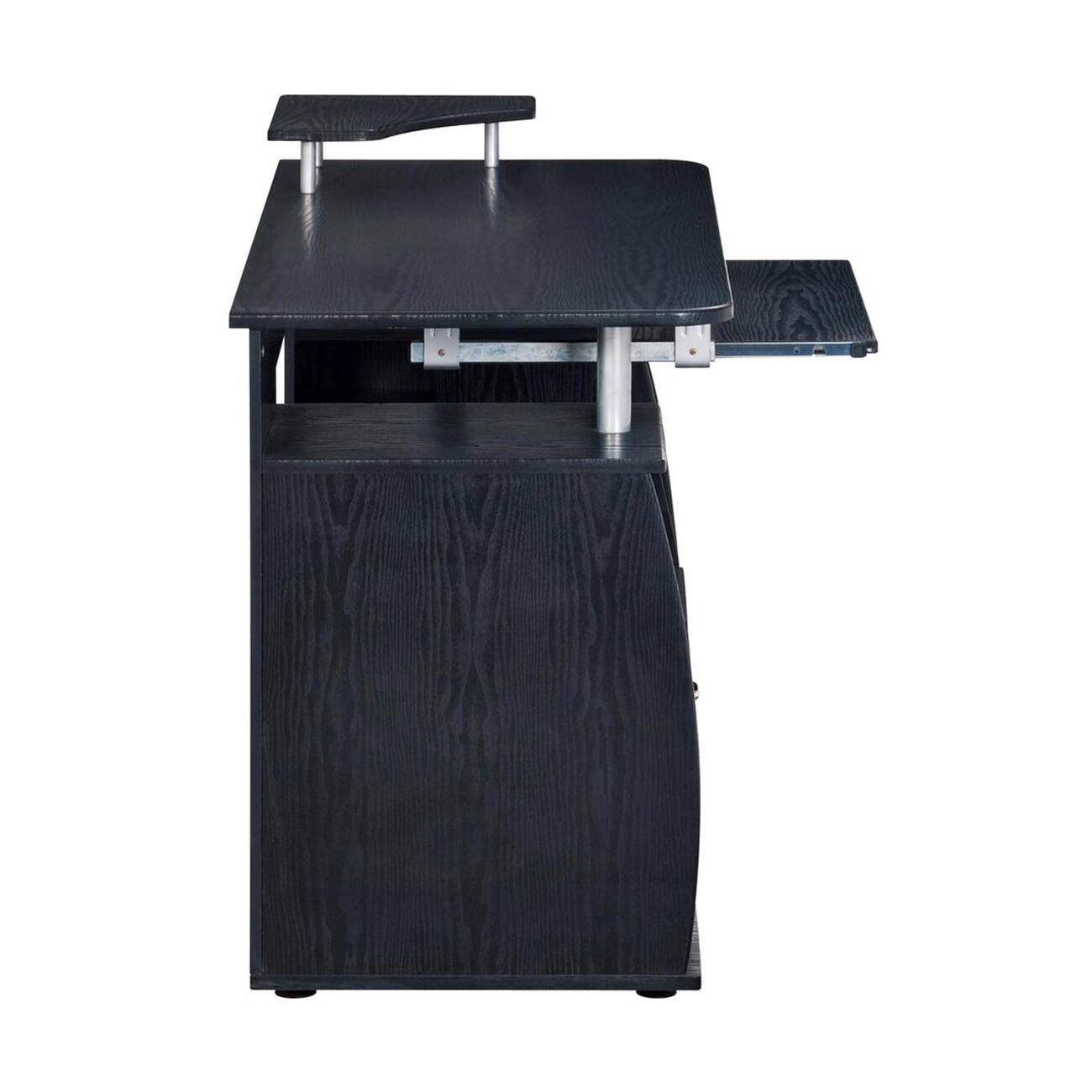 Alt View 1. Spaco - Spaco Computer Workstation Desk with Storage Drawers, Safety Keyboard Tray, CPU Compartment, Cable Management Shelf - Espresso.