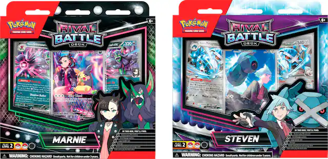 Pokemon Rival Trading Card Game Marnie's Battle Grimmsnarl DECK nar ex Marnie's Morpeko 320 6+ Pokemon Rival Trading Card Game Steven's Battle Metagross DECK OS5 ex Stewe's Beldum .70 340 6+ Ability Punk When you play this your Pokemon from your deck during your turn may Marnie's Morpeko and Steven's Beldum. Energy cards and Pokemon may be played in any way you like. Then Shadow Bullet does damage to Benched Pokemon. This attack does damage to Benched Pokemon. When you play this your Pokemon from your deck during your turn, you may play Marnie's Morpeko and Steven's Beldum. Energy cards and Pokemon may be played in any way you like. Then Shadow Bullet does damage to Benched Pokemon. This attack does damage to Benched Pokemon. When you play this your Pokemon from your deck during your turn, you may play Marnie's Morpeko and Steven's Beldum. Energy cards and Pokemon may be played in any way you like. Then Shadow Bullet does damage to Benched Pokemon. This attack does damage to Benched Pokemon. When you play this your Pokemon from your deck during your turn, you may play Marnie's Morpeko and Steven's Beldum. Energy cards and Pokemon may be played in any way you like. Then Shadow Bullet does damage to Benched Pokemon. This attack does damage to Benched Pokemon. When you play this your Pokemon from your deck during your turn, you may play Marnie's Morpeko and Steven's Beldum. Energy cards and Pokemon may be played in any way you like. Then Shadow Bullet does damage to Benched Pokemon. This attack does damage to Benched Pokemon. When you play this your Pokemon from your deck during your turn, you may play Marnie's Morpeko and Steven's Beldum. Energy cards and Pokemon may be played in any way you like. Then Shadow Bullet does damage to Benched Pokemon. This attack does damage to Benched Pokemon. When you play this your Pokemon from your deck during your turn, you may play Marnie's Morpeko and