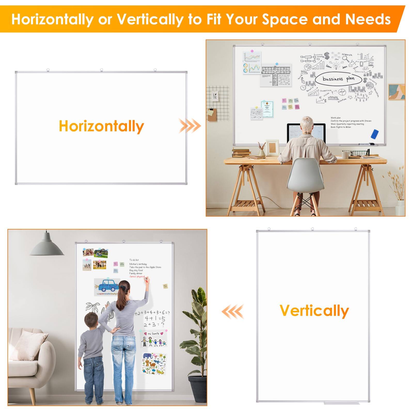 Horizontally or Vertically to Fit Your Space and Needs

Horizontally

Vertically