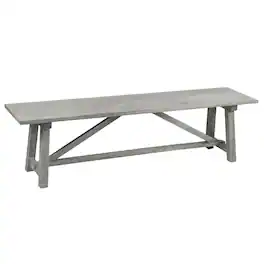 AmeriHome - Trestle Farm House Mango Wood 53 in. Bench - Grey - Gray