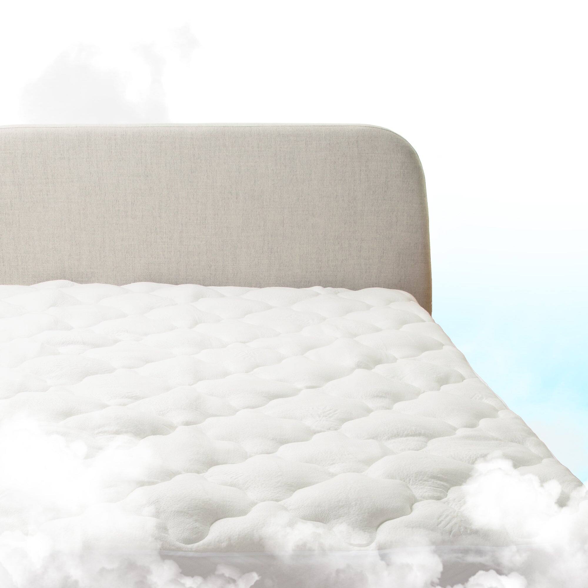 Alt View 10. Cheer Collection - Ultra Soft Bamboo Cooling Mattress Topper - Rayon from Bamboo Pillow Top Mattress Pad for Back Pain - Naturally Cooling - White.