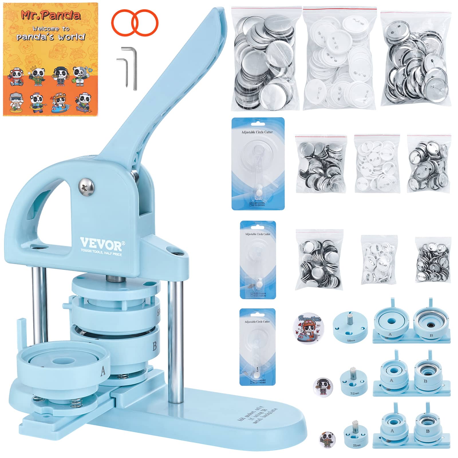 Mr. Panda  
Welcome to panda's world

VEVOR  
TOUGH TOOL, HALF PRICE

Adjustable Circle Cutter

32mm  
26mm