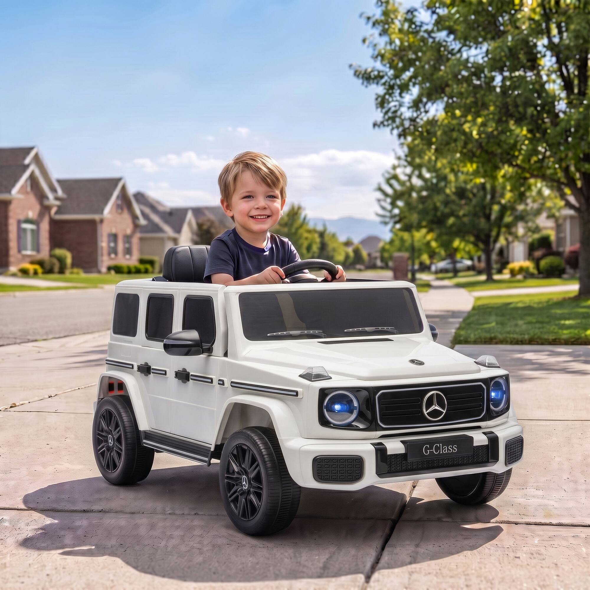 Alt View 1. Qaba - Mercedes-Benz G580 12V Kids Ride On Car with Remote, Soft Start, Headlights, Seat Belt, Music, USB - White.