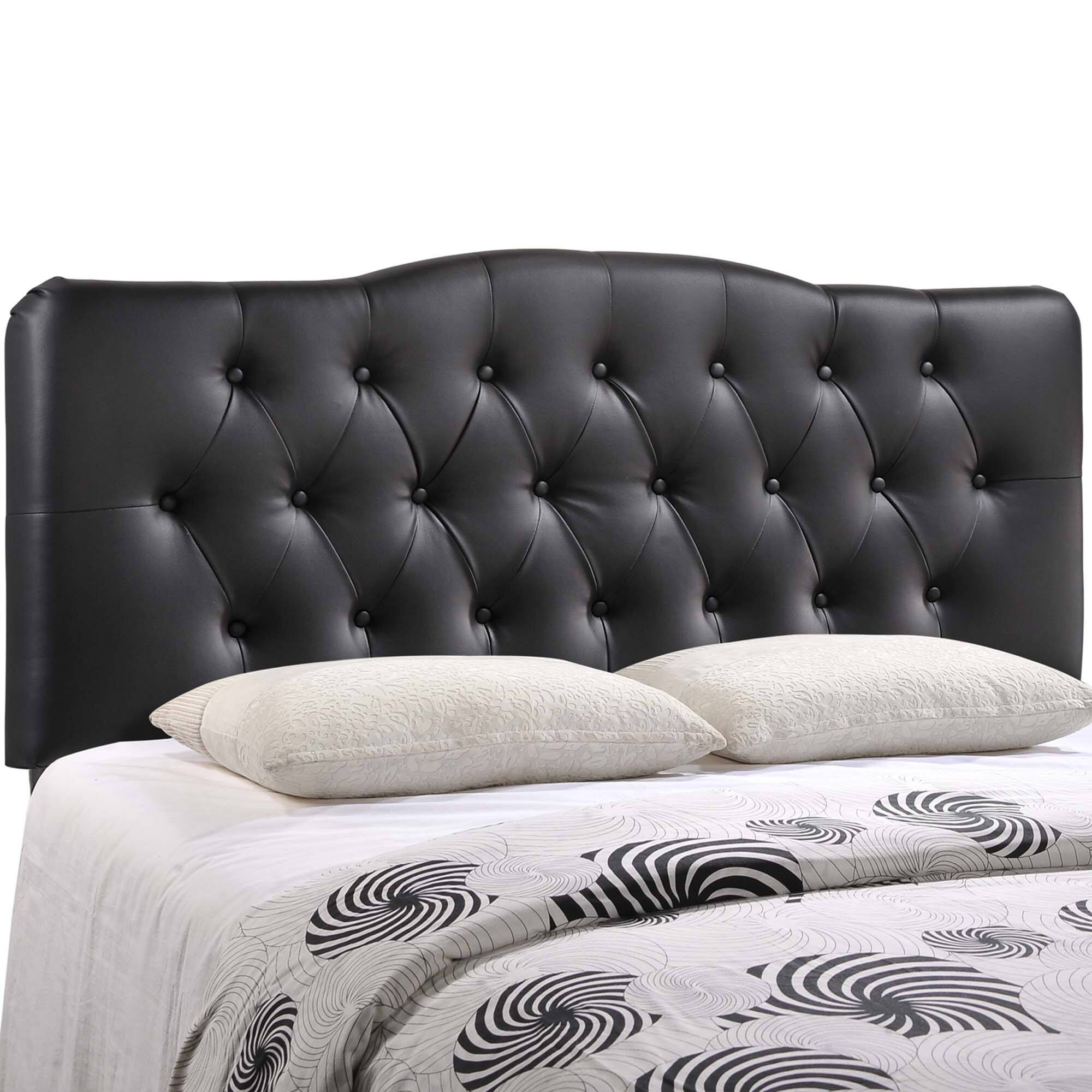 Front. Modway - Annabel Upholstered Vinyl Queen Headboard by Modway - Black.