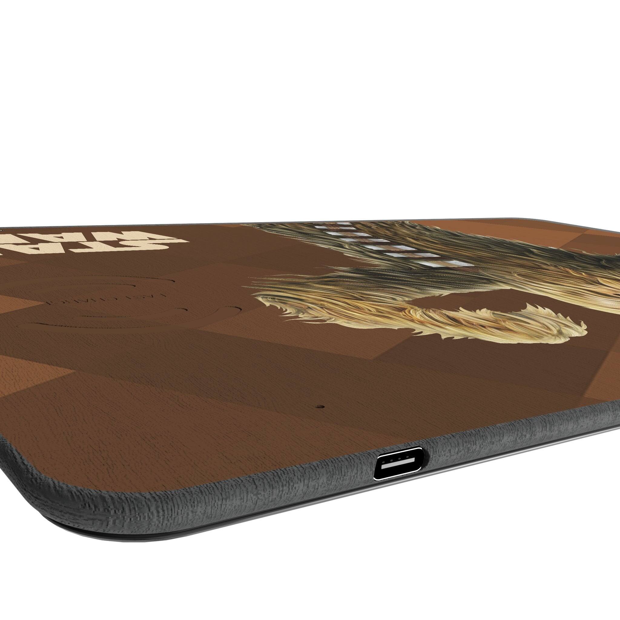 Left. Keyscaper - Star Wars: A New Hope Color Block 15-Watt Wireless Charger and Mouse Pad - Chewbacca.