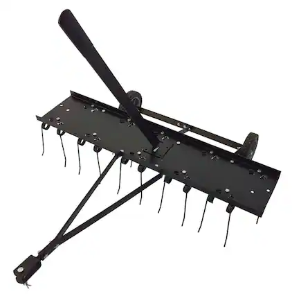Front. Yard Tuff - Yard Tuff Tine Dethatcher, 40 Inch Pull Behind Thatcher for Lawn Mower and ATVs - Black.