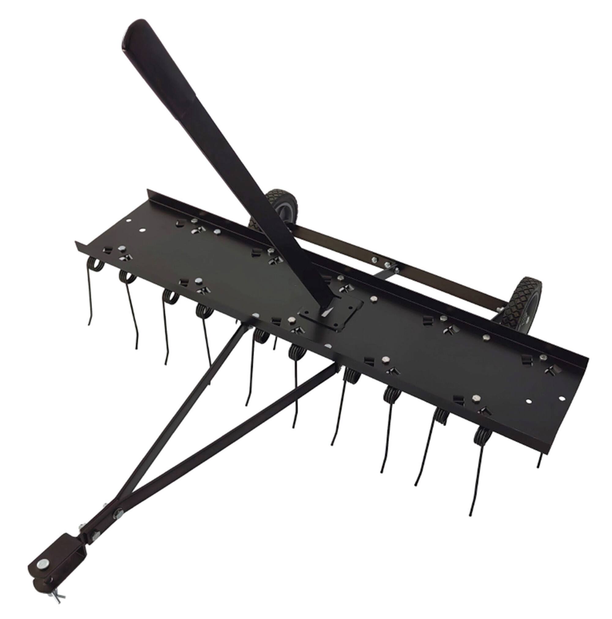Front. Yard Tuff - Yard Tuff Tine Dethatcher, 40 Inch Pull Behind Thatcher for Lawn Mower and ATVs - Black.