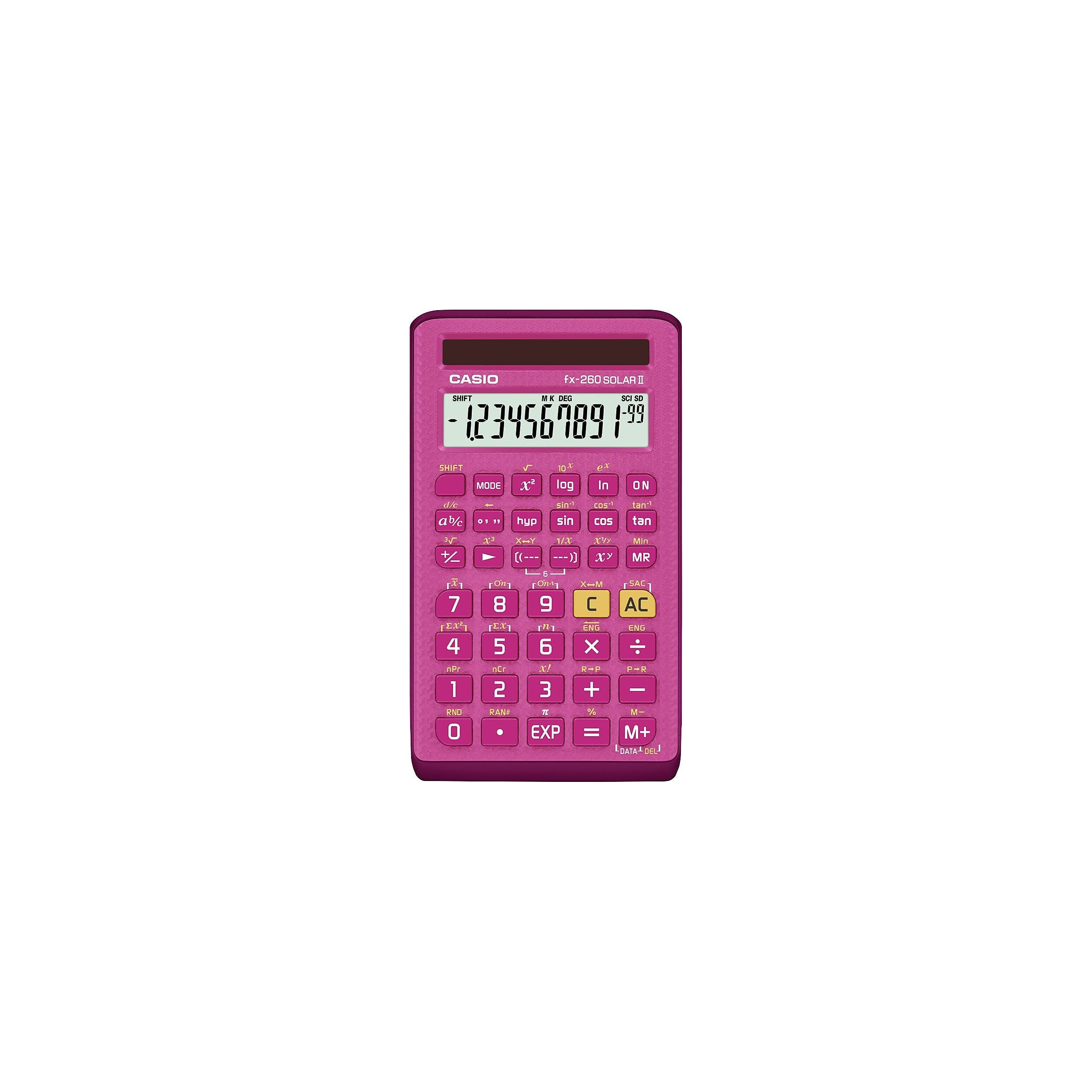 Casio - FX-260 Solar II 10-Digit Solar Powered Scientific Calculator, (FX260SLRIIPK) - Pink