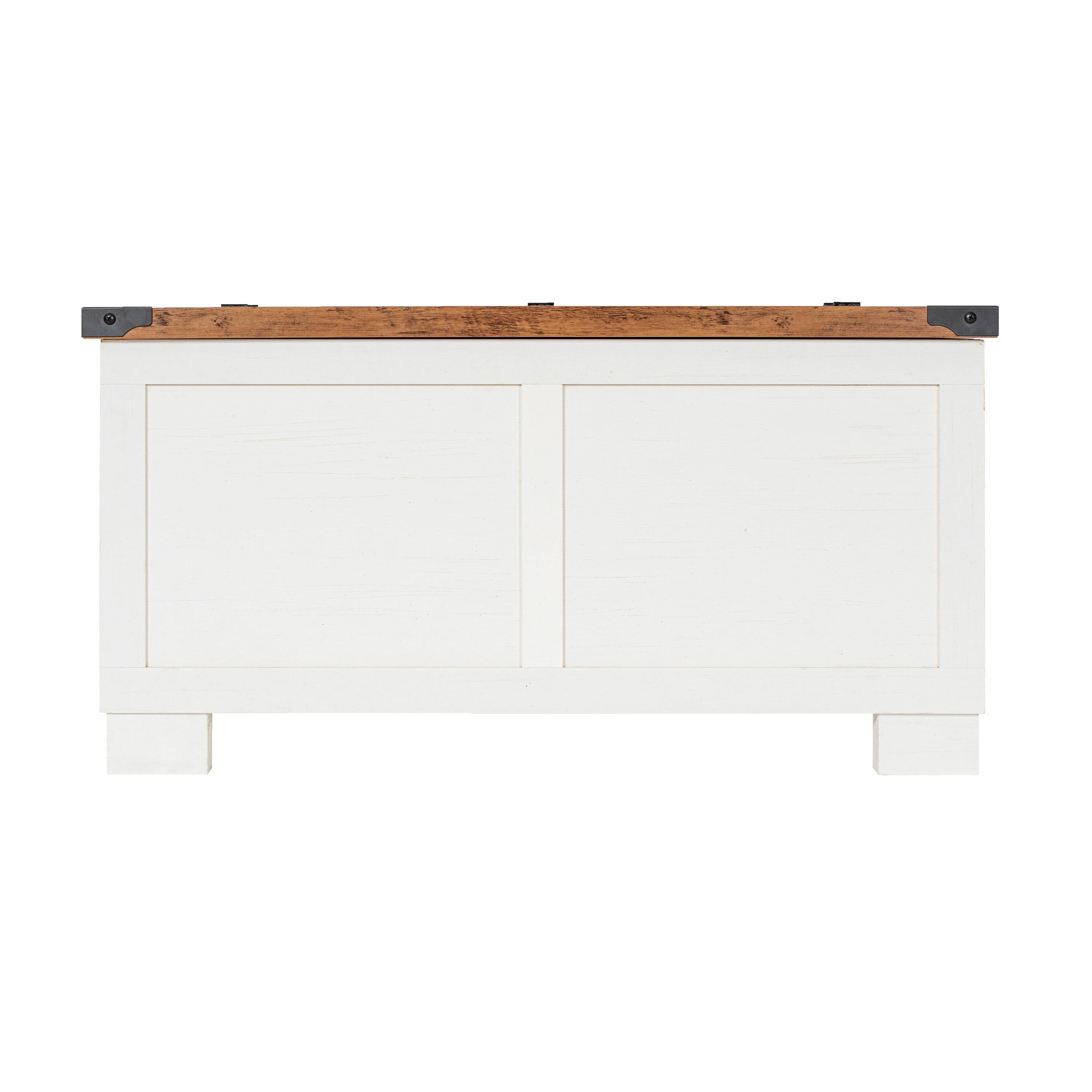 Alt View 7. Emma + Oliver - Marella Farmhouse Coffee Table with Clamshell Style Hinged Table Top and Hidden Storage - White.