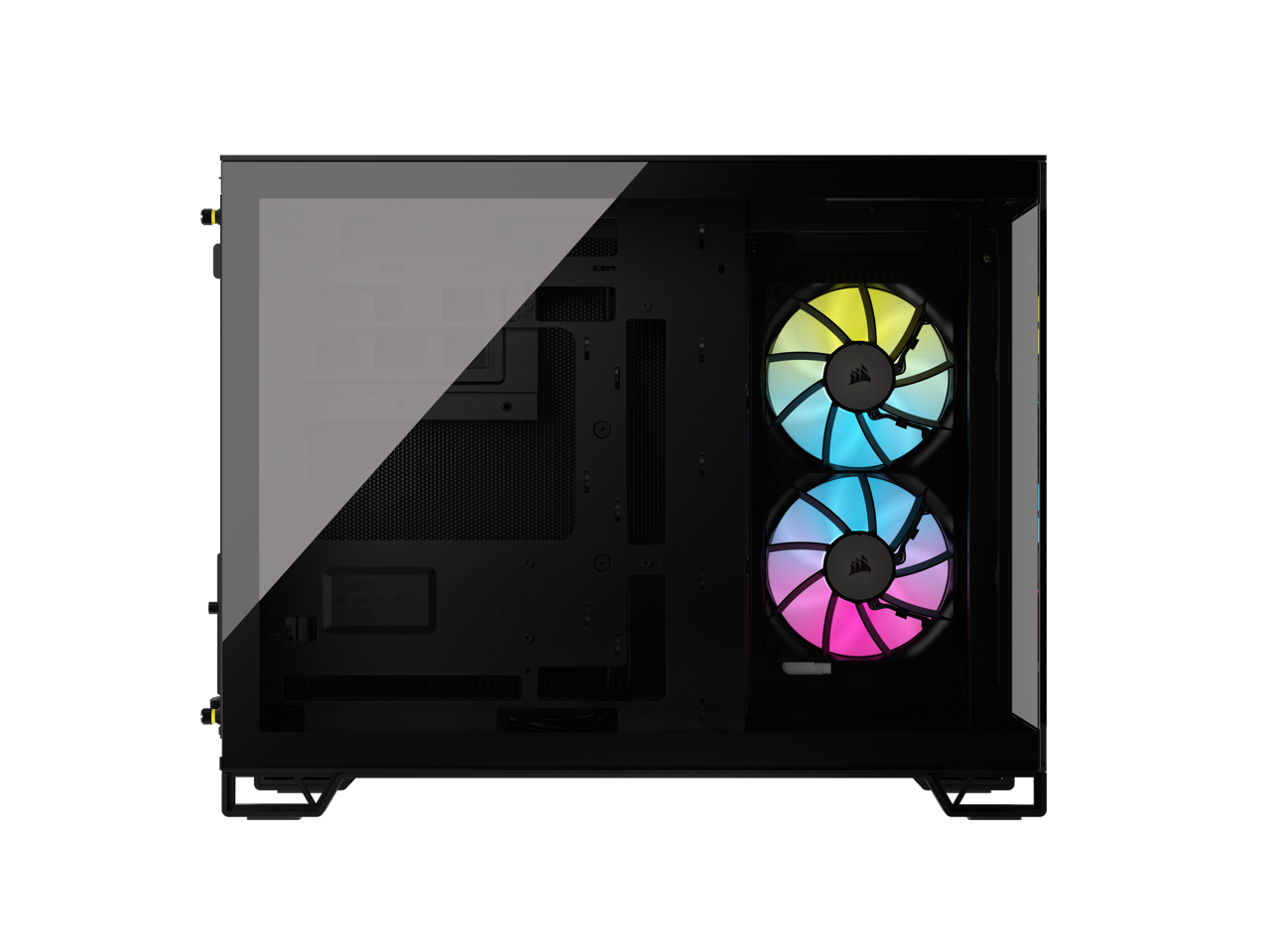 Alt View 2. CORSAIR - CORSAIR iCUE LINK 2500X RGB Micro ATX Case – Dual Tempered Glass – 2x RX120 RGB Fans – Customizable - RGB.