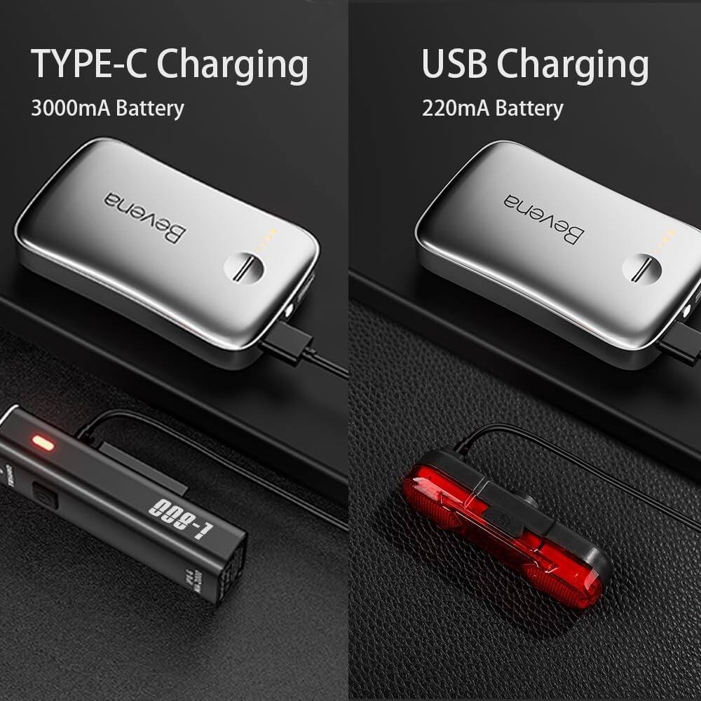 TYPE-C Charging  
3000mA Battery  

USB Charging  
220mA Battery  

Bevena  
009-1