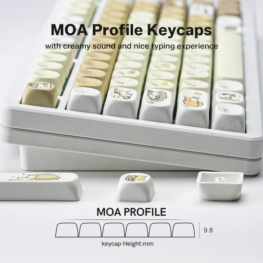Us$100 Keyboard Layout Womier Cute Theme PBT Keycaps, MOA Profile Round Keyboard Keycaps ...