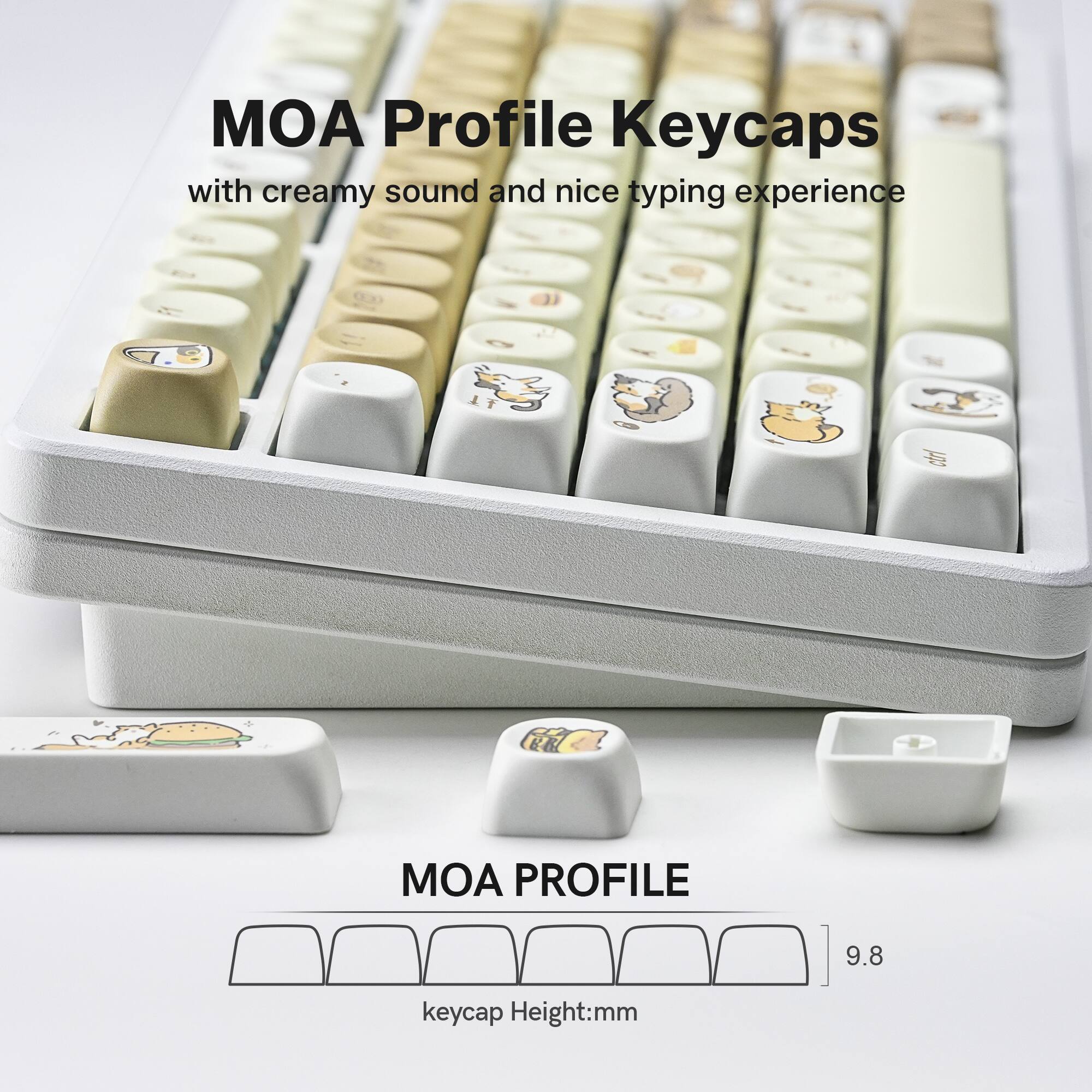 MOA Profile Keycaps with creamy sound and nice typing experience

MOA PROFILE
9.8
keycap Height:mm