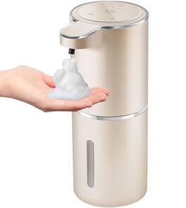 FINEAK - 12.8oz Touchless Foaming Soap Dispenser - 4-Level Wall Mount USB Rechargeable - Gold
