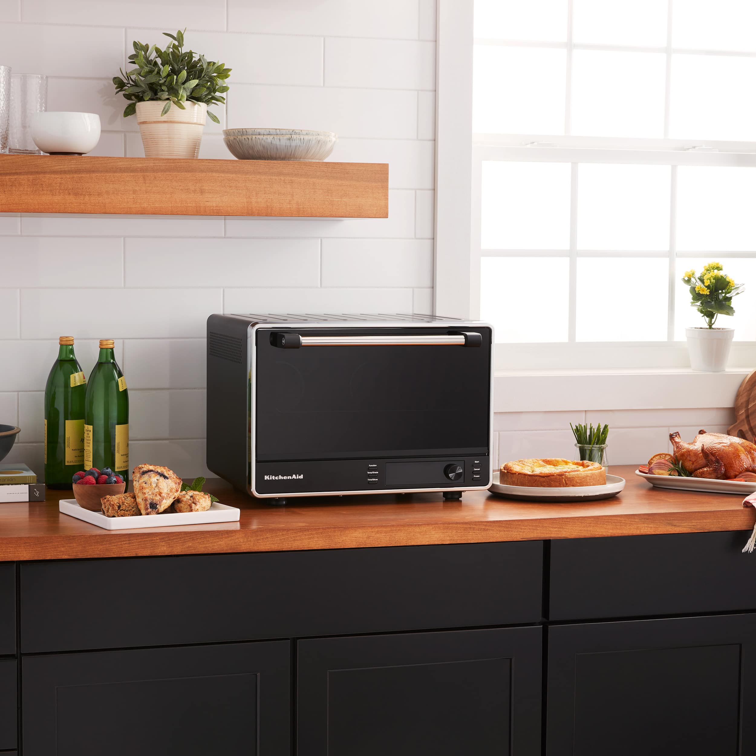 Left. KitchenAid - Dual Convection Countertop Oven - KCO255 - Black Matte.