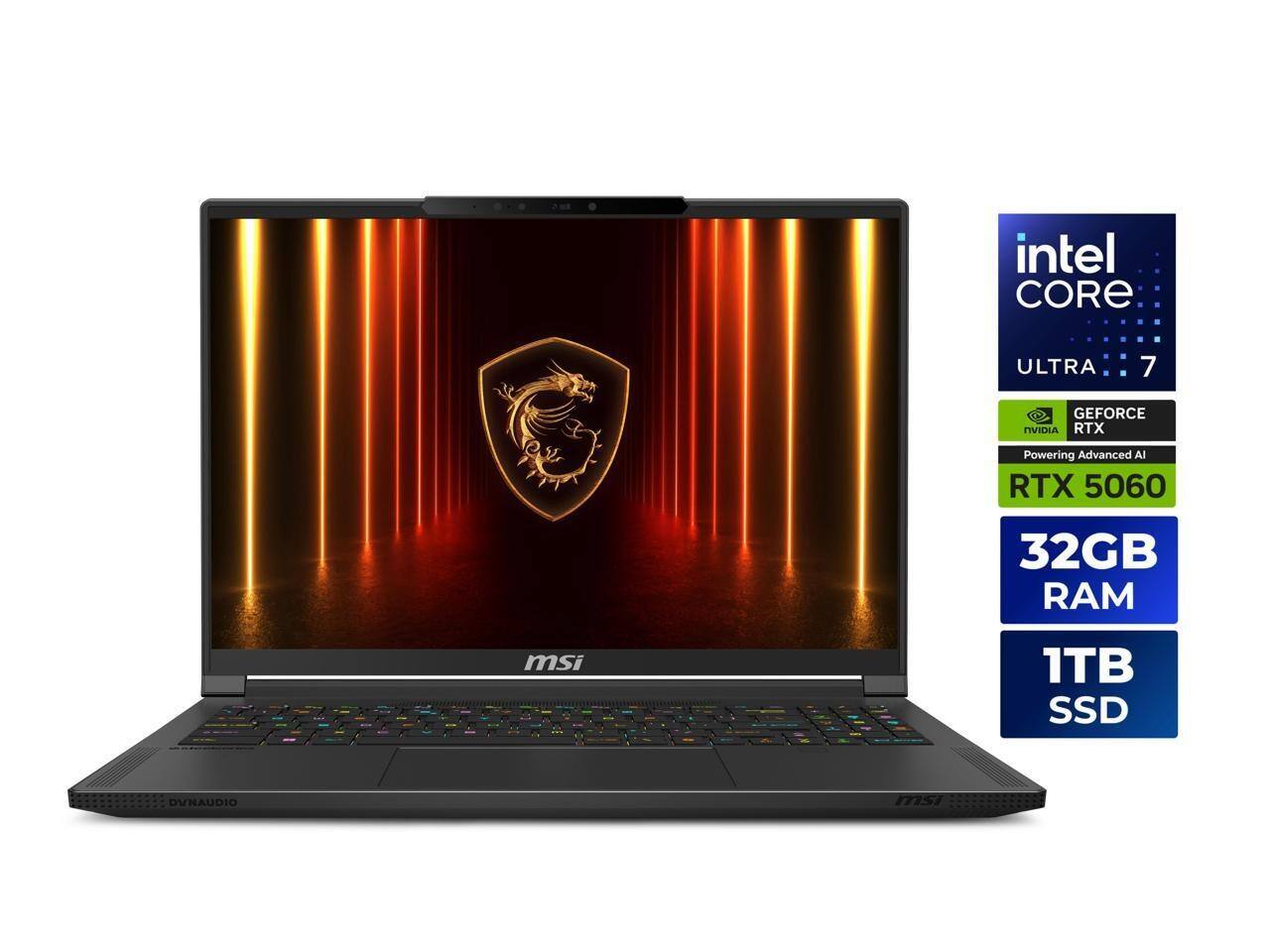 Intel Core Ultra 7, NVIDIA GeForce RTX 5060, 32GB RAM, 1TB SSD, MSI, Dynaudio