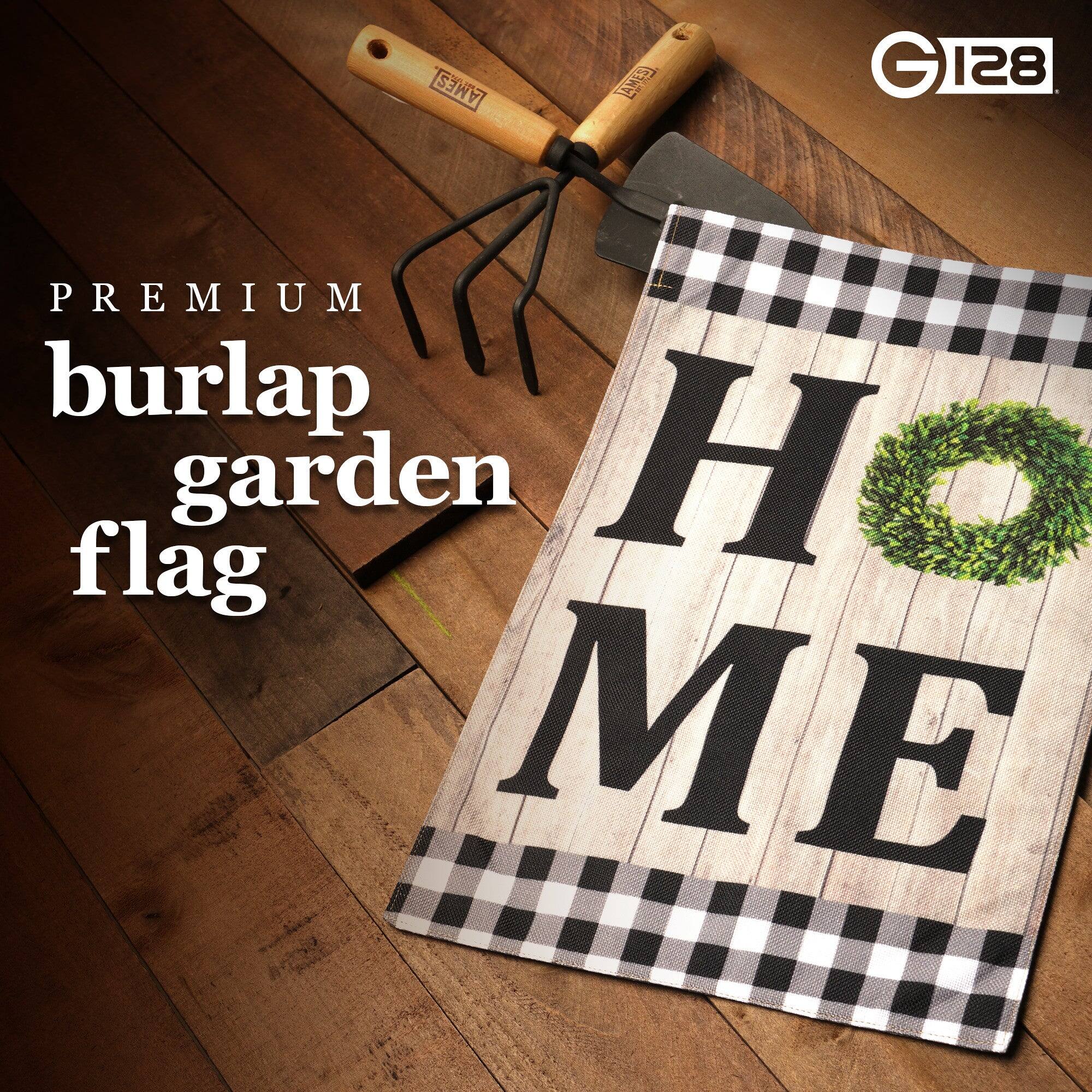 AMES M G 128 128 PREMIUM burlap garden flag HOME