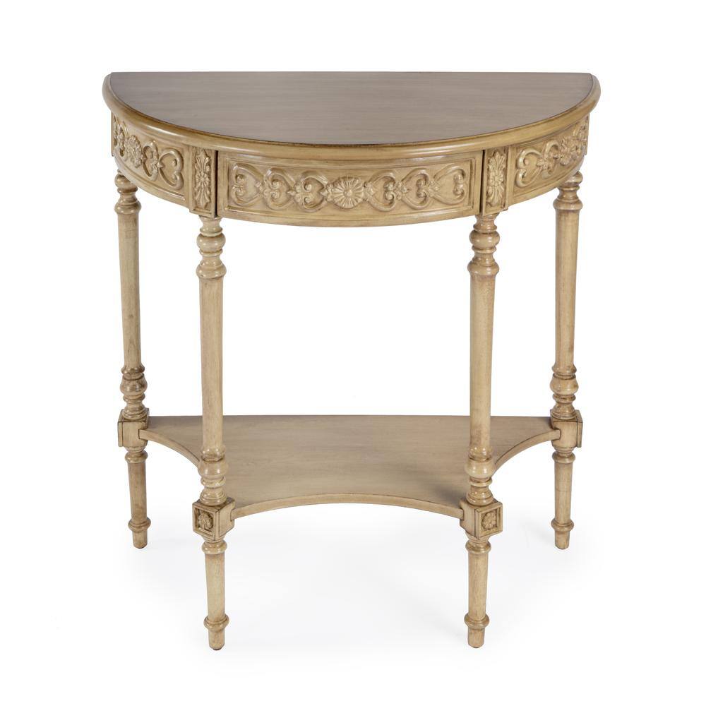 Alt View 3. Butler Specialty - Danielle 30" Demilune Console Table - Beige.