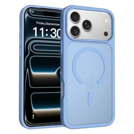 Dteck - Shockproof Matte Phone Case for Apple iPhone 18 Pro Max, Translucent Magnetic Protective Cover, Raised Lip Protection - Sierrablue