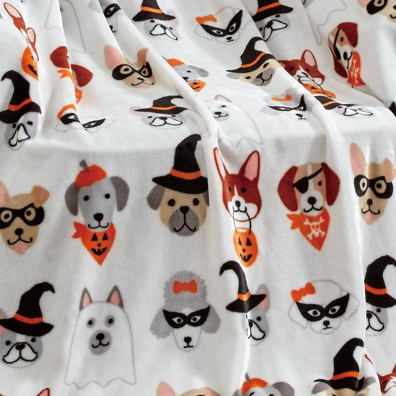 Alt View 3. Noble House - Plazatex Halloween Pals All Season Plush Decorative Halloween Throw Blanket 50" x 60" White - White.