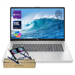 HP - 17.3" HD+ Touchscreen Laptop - Intel Core Ultra 7 255U - 64GB RAM - 4TB SSD - FP Reader & Copilot - PCO Laptop cooler - Silver