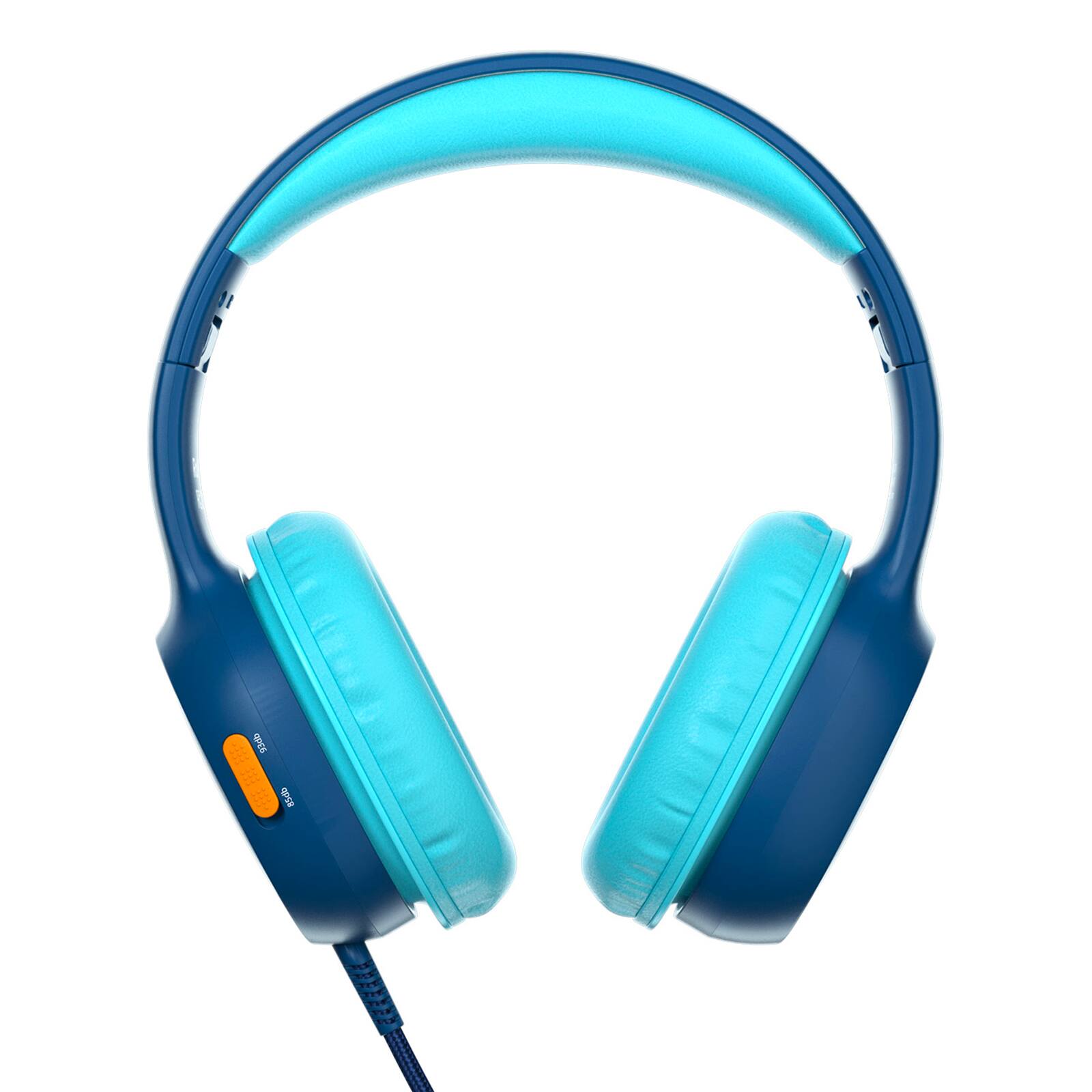 Left. Tronsmart - KH01 Wired Headphones for School Travel, Safe Volume Limited, Foldable Lightweight Over-Ear Headphones for PC/Tablet - Navy Blue.